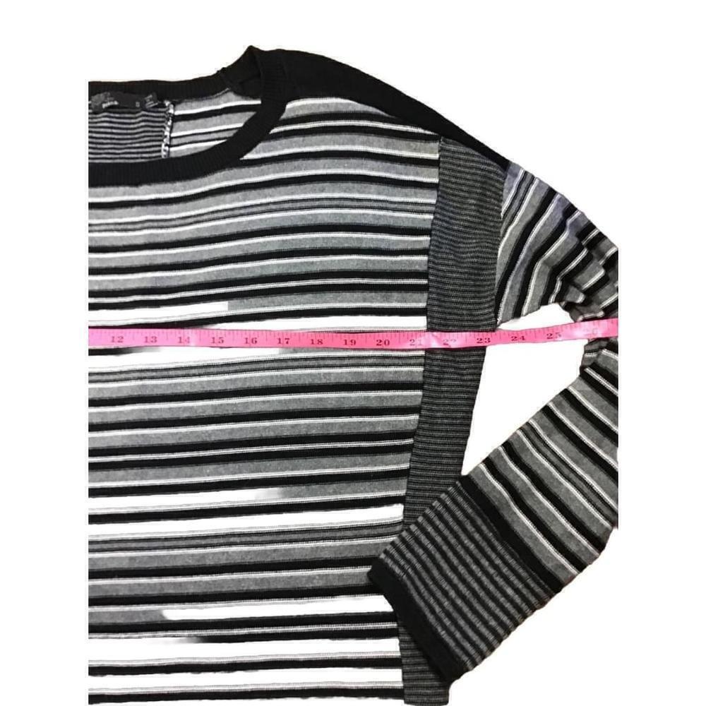 Prana Womens Small Mixed Stripe Long Sleeve Pullover Sweater Black Gray - Picture 4 of 7